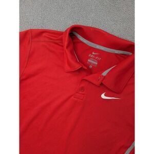 Nike Tennis Dri Fit Polo Shirt Red Womens XL Golf Athletic Short Sleeve